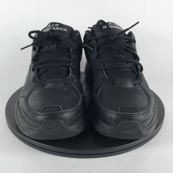 Nike Air Monarch IV Triple Black Comfort Walking Shoes 415445-001 Mens Size 11.5 - Picture 2 of 12